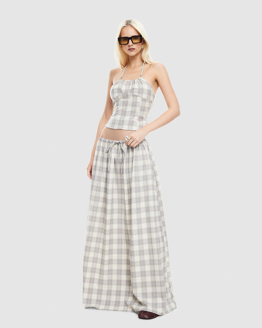 Sweet Escape Cami SMOKE PLAID