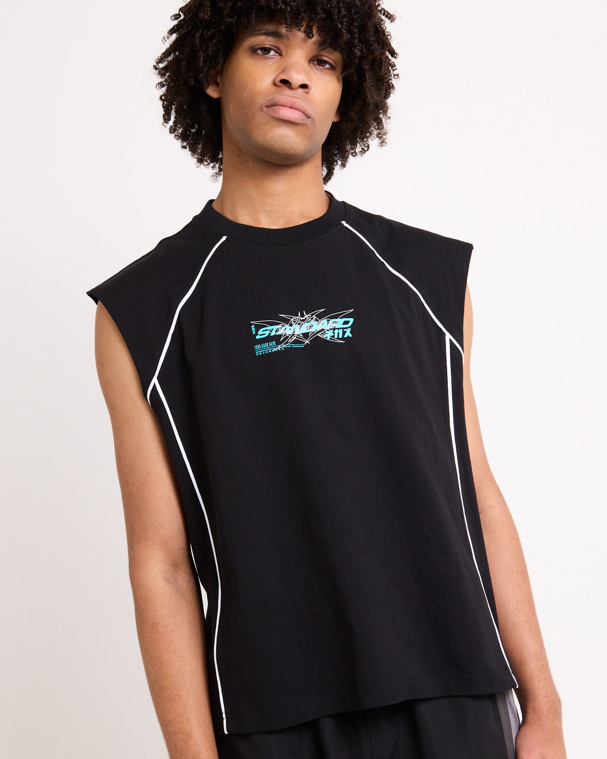 Whipped Sleeveless Tank BLACK