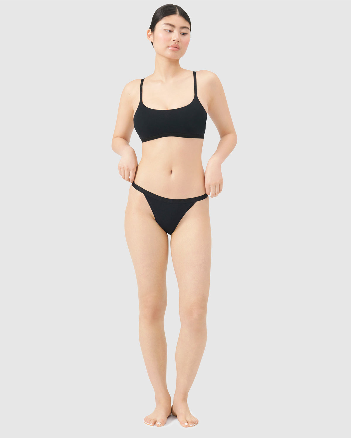 Active Essentials Cotton String Bikini Brief 3 Pack BLACK