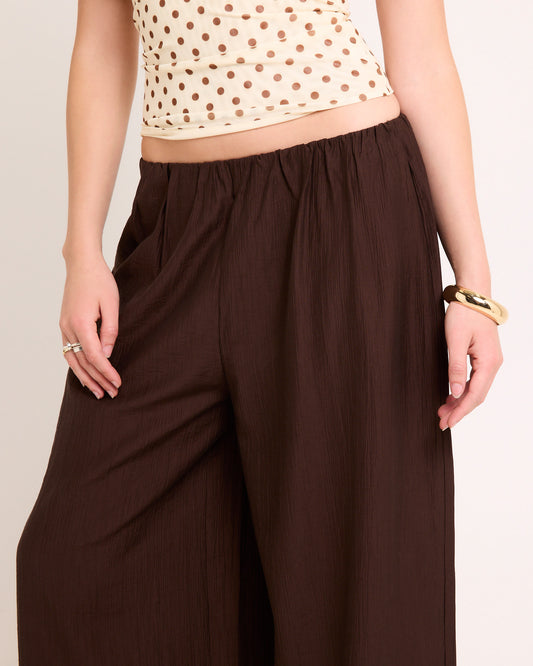 Skye Wide Leg Pants CHOCOLATE