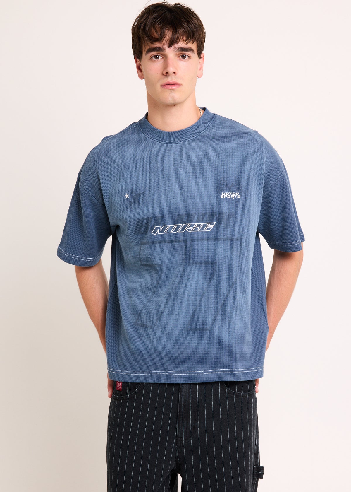 Varsity Waffle Crop T-Shirt PETROL