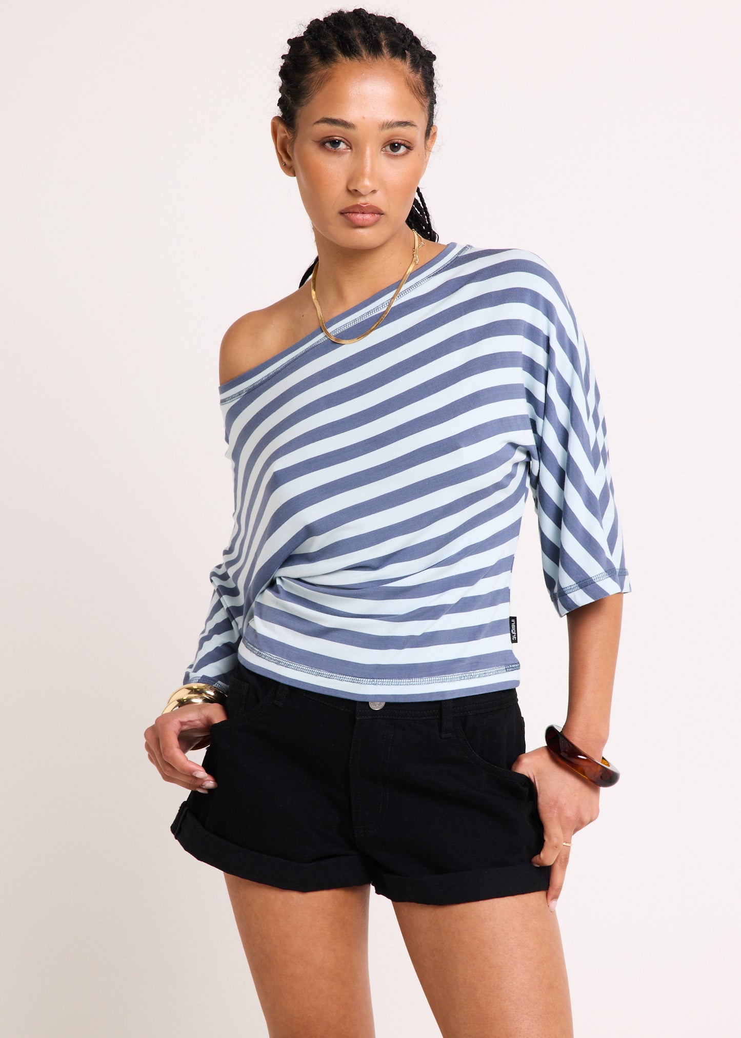 Lorde Stripe Assymetric Top