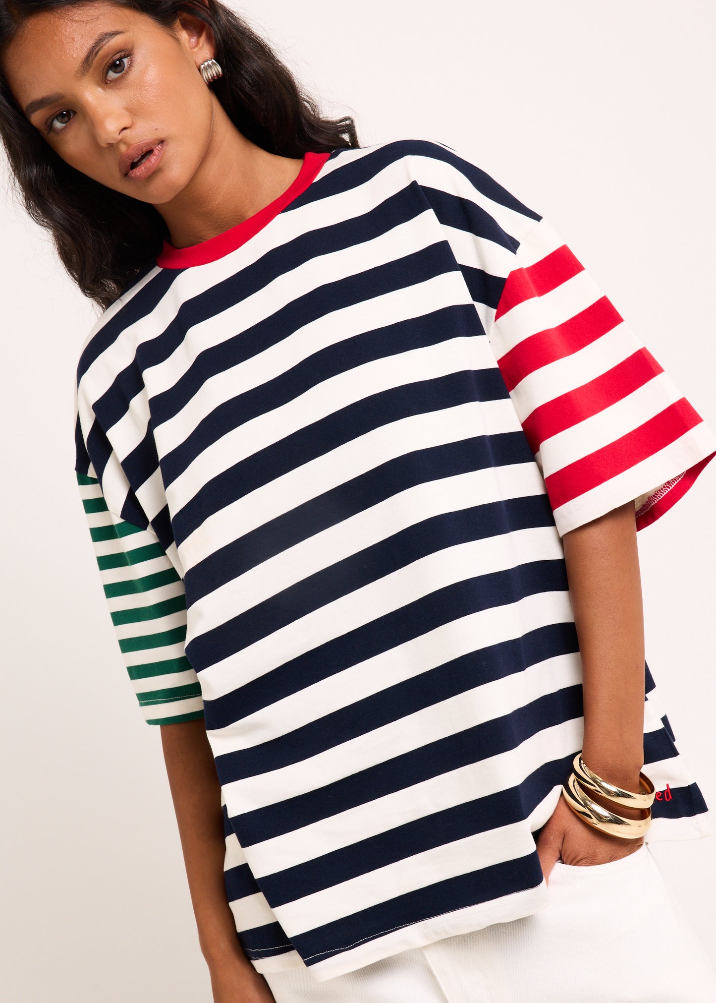 Fitzroy Stripes Oversized Short Sleeve T-Shirt