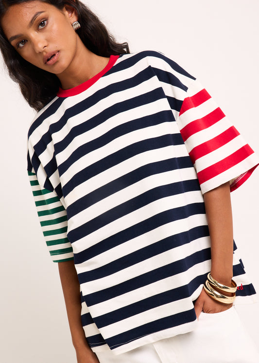 Fitzroy Stripes Oversized Short Sleeve T-Shirt MULTI
