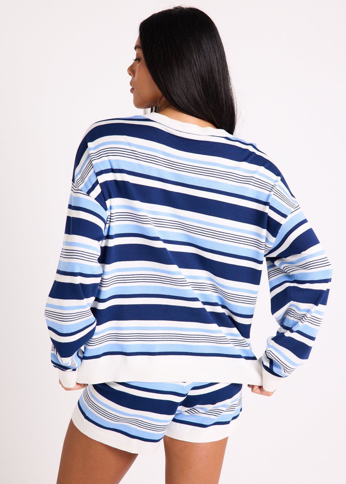 Chiara Stripes Oversized Knit Top BLUE STRIPE