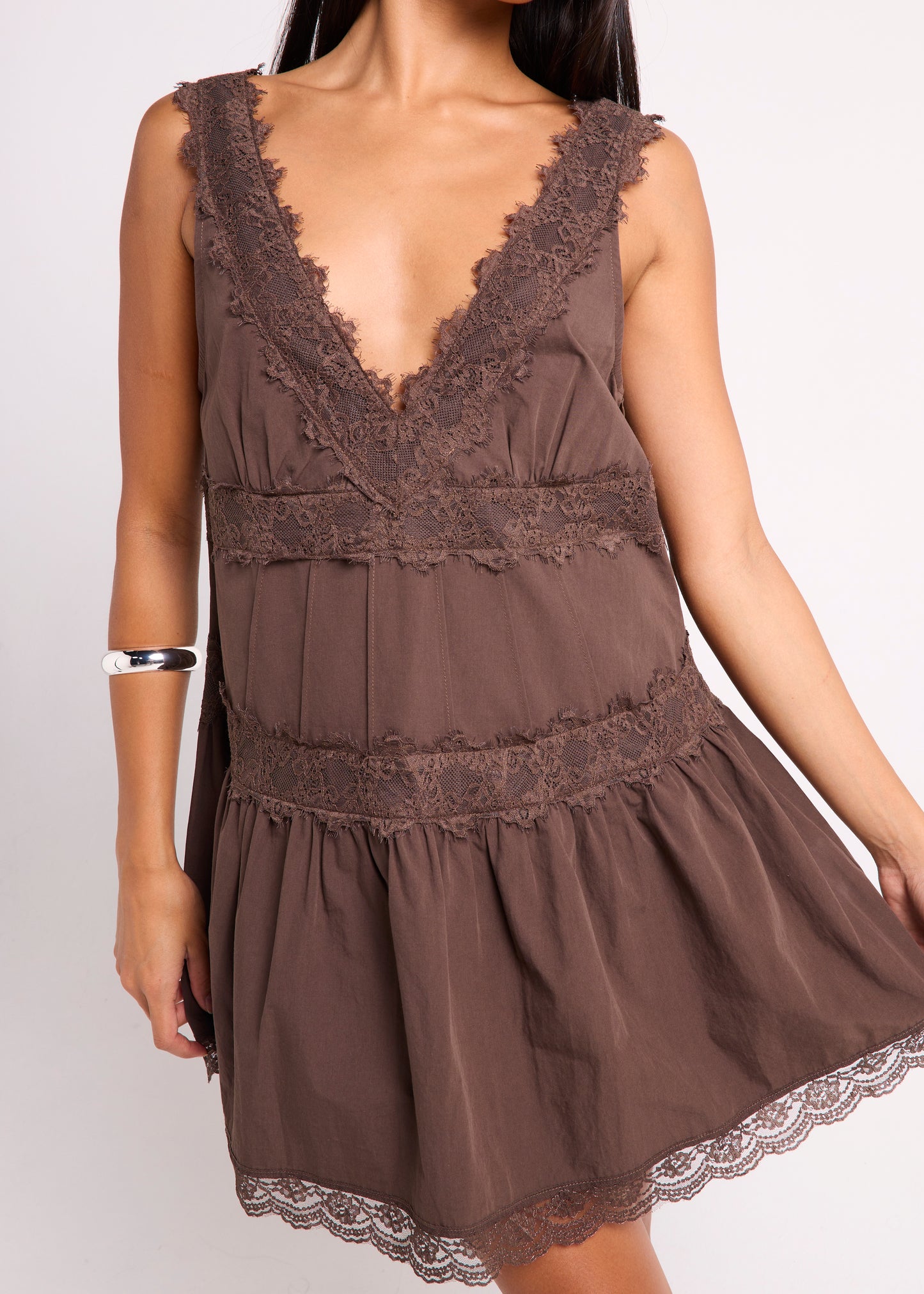 Cassis Lace Mini Dress