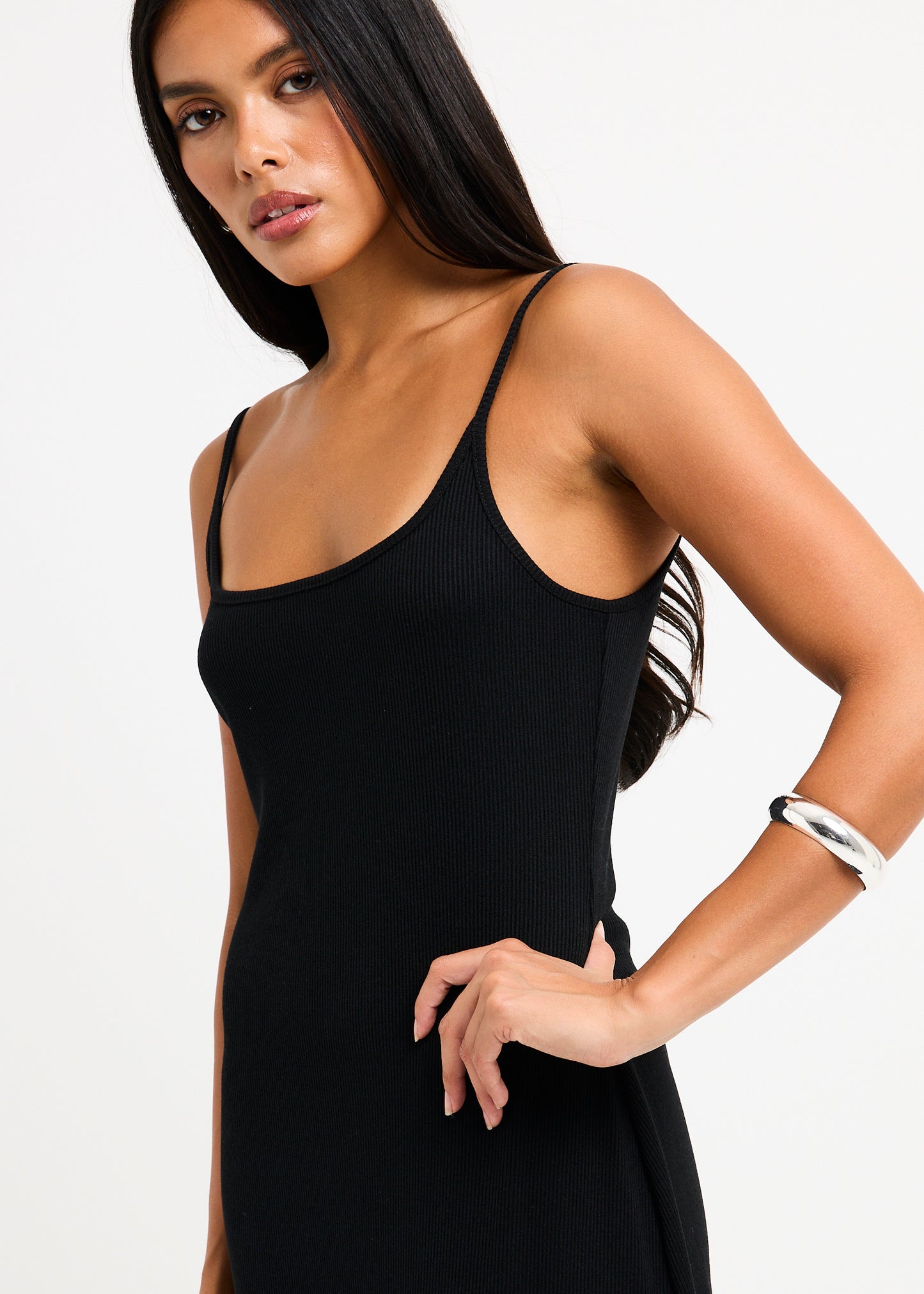 Straight Neck Maxi Dress