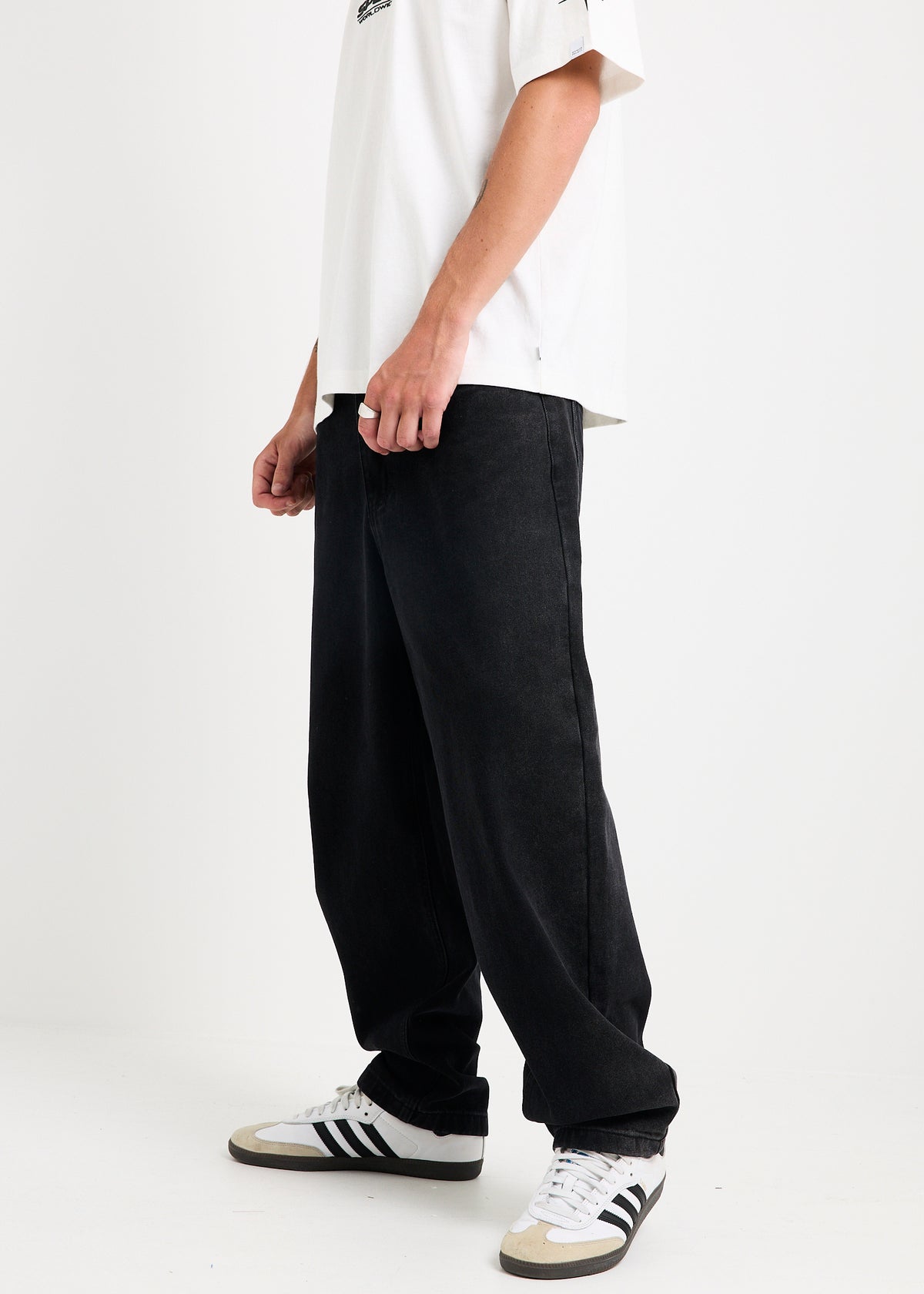 Zag Wide Boy Denim Jeans BLACK