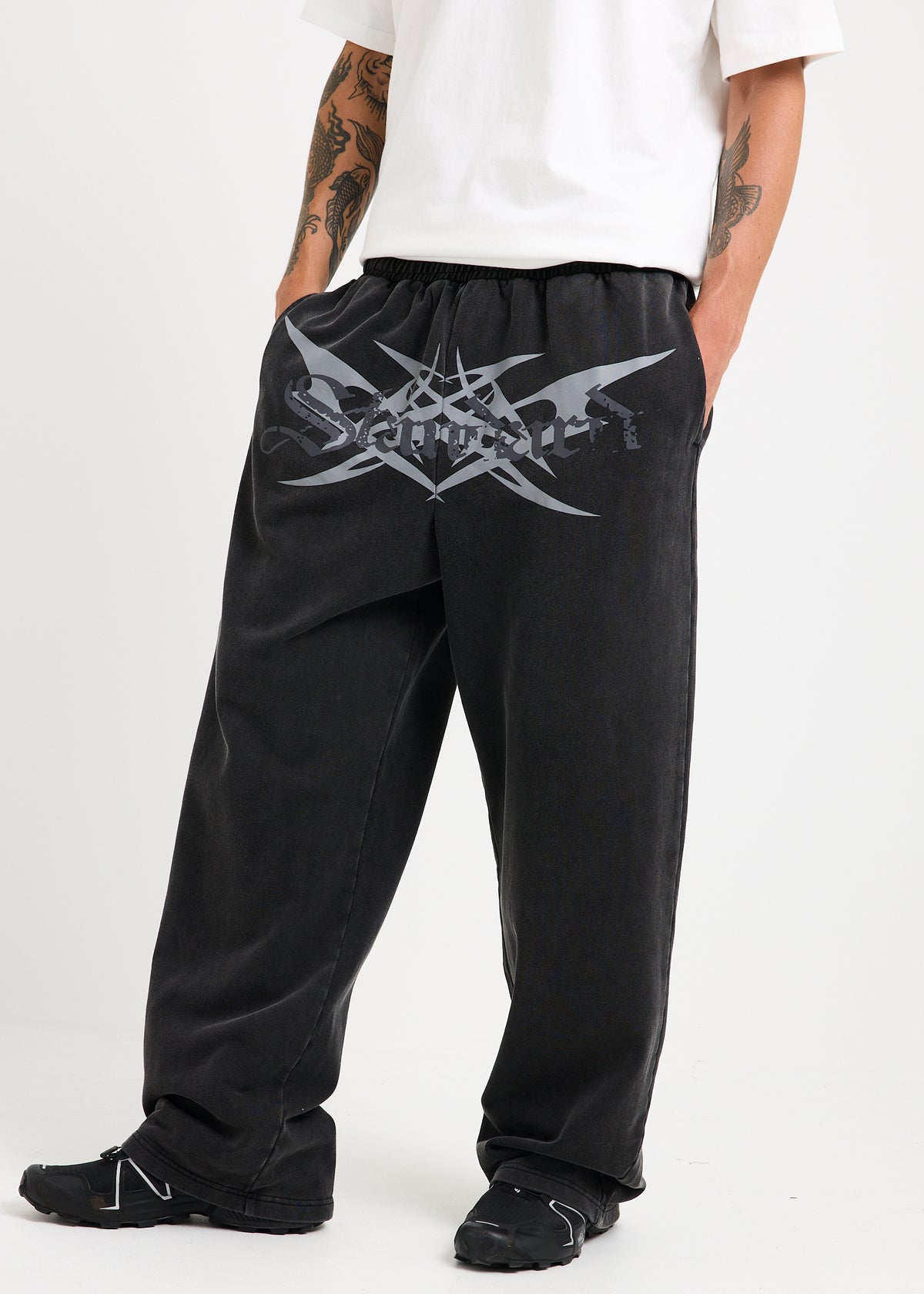 Gallery Track Pants WASHED BLACK