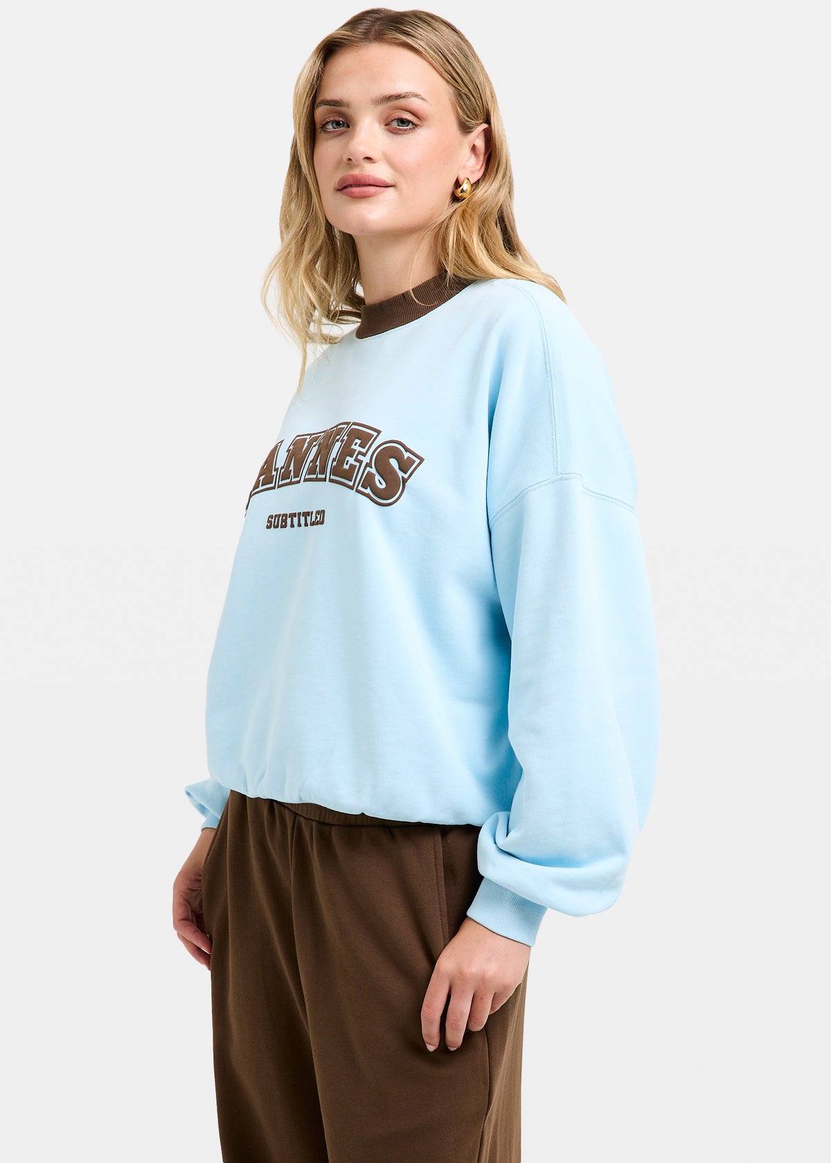 Cannes Contrast Crew Neck Jumper BAY BLUE
