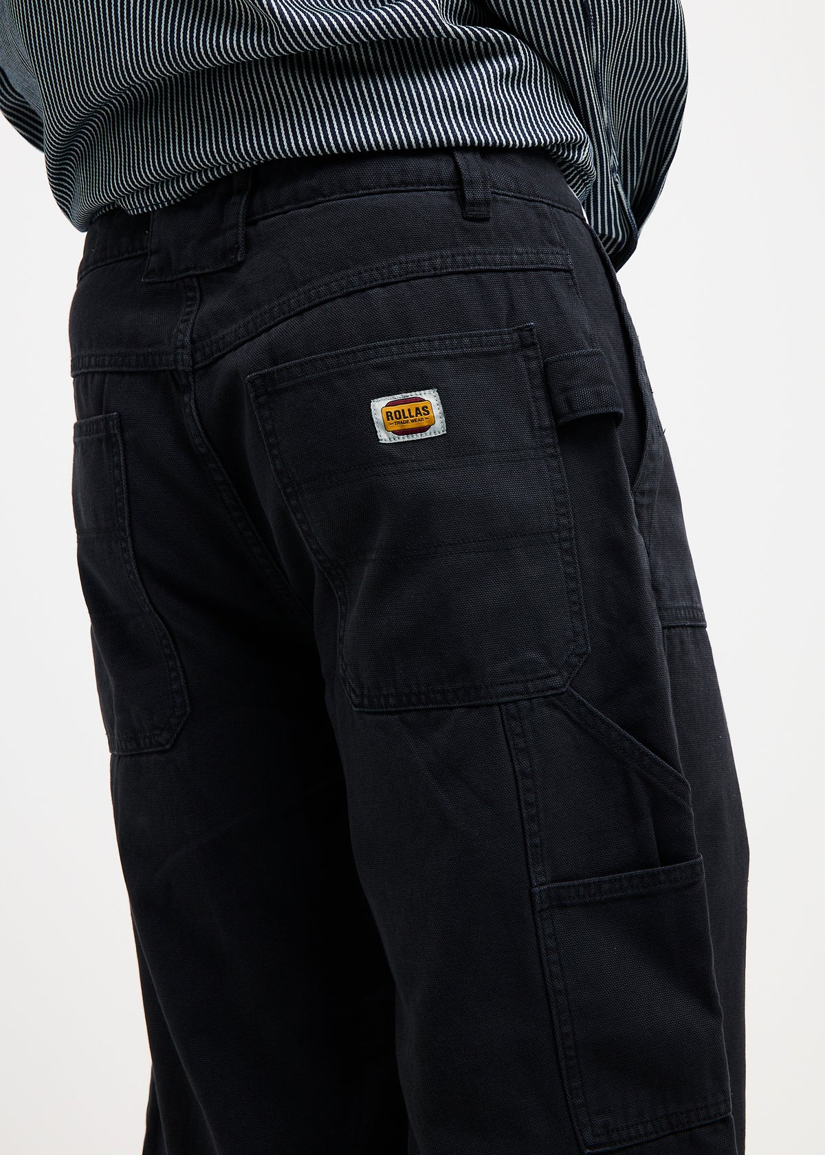 Ezy Barrel Denim Jeans Work Canvas Roll Black BLACK
