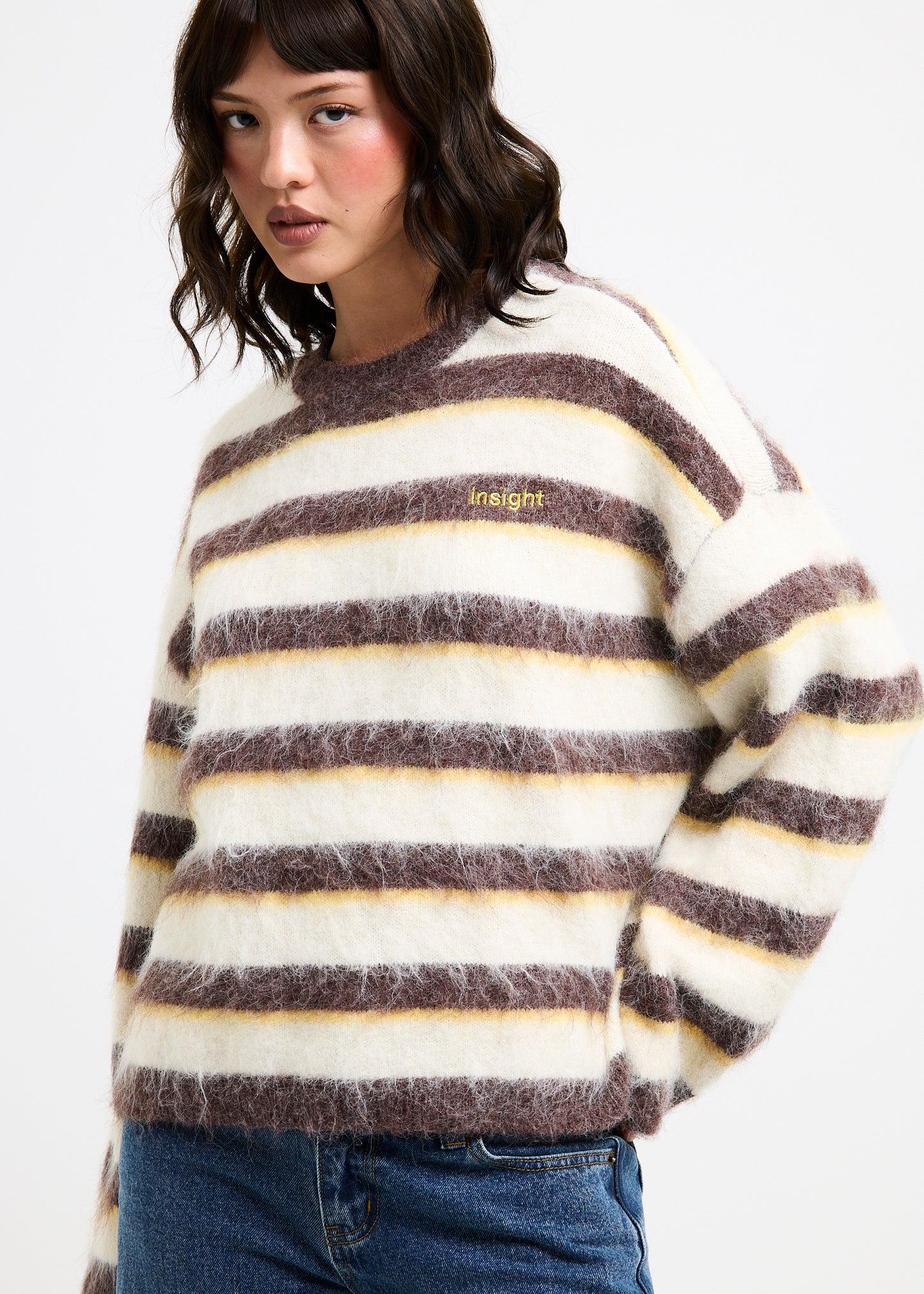 Aisha Brushed Stripe Crew Knit