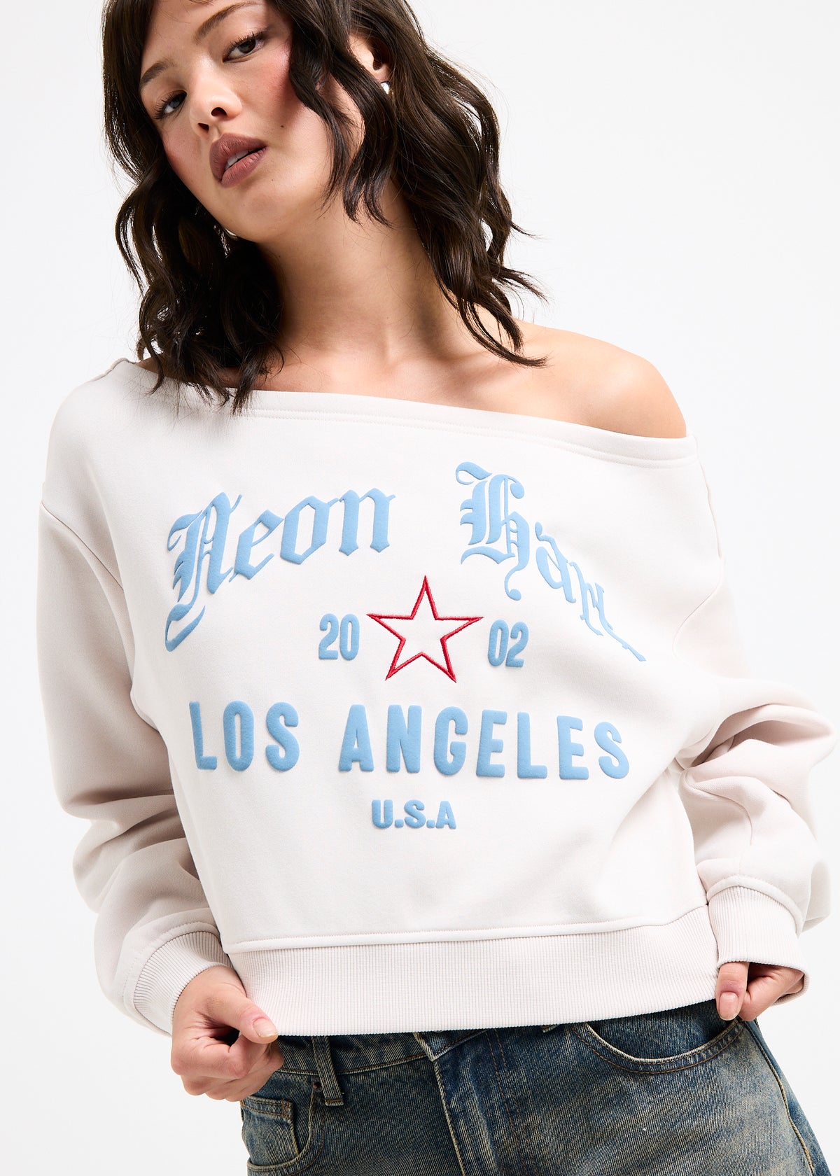 Corsica Off Shoulder Long Sleeve Top STONE