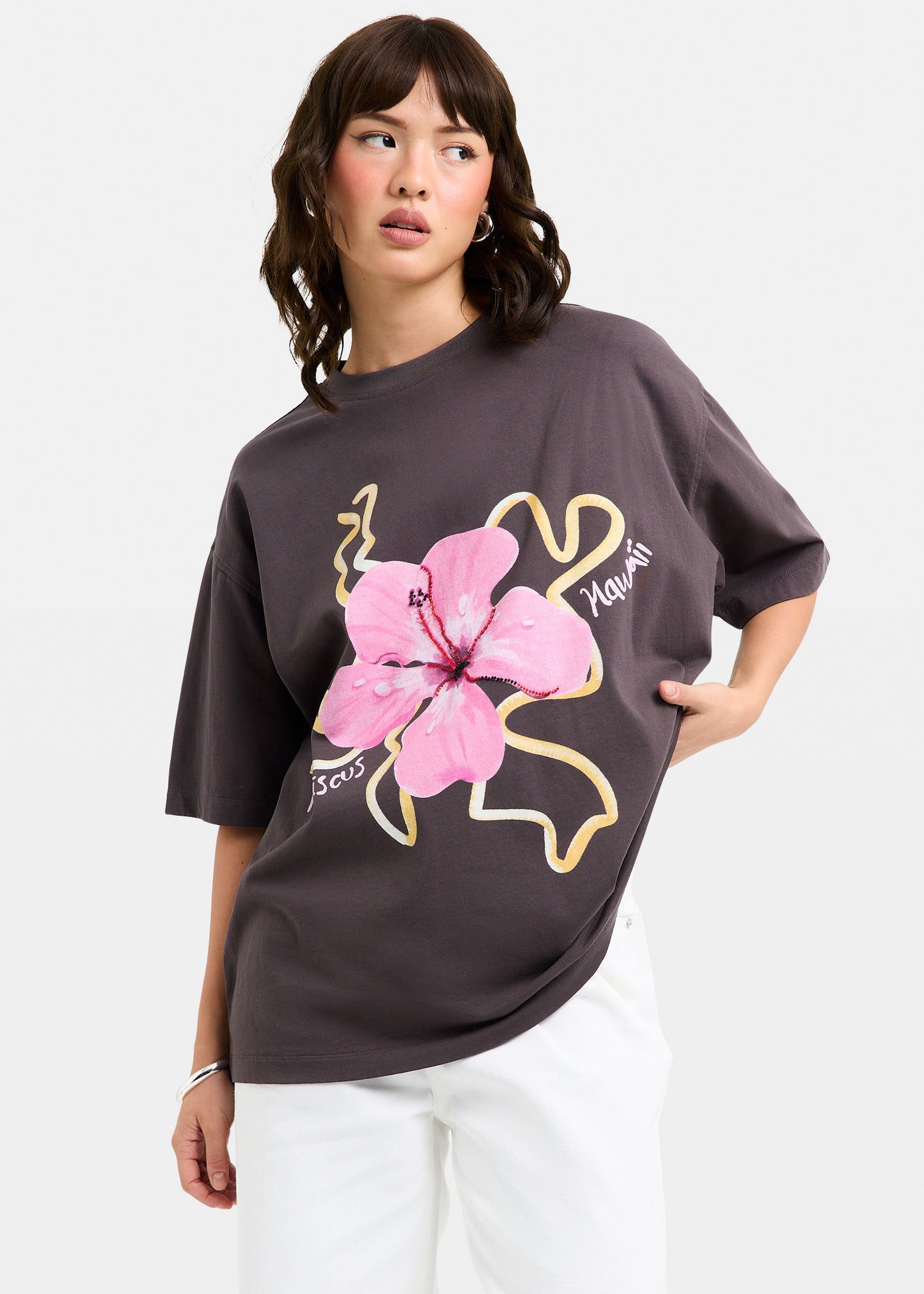 Hawaii Hibiscus Oversized T-Shirt