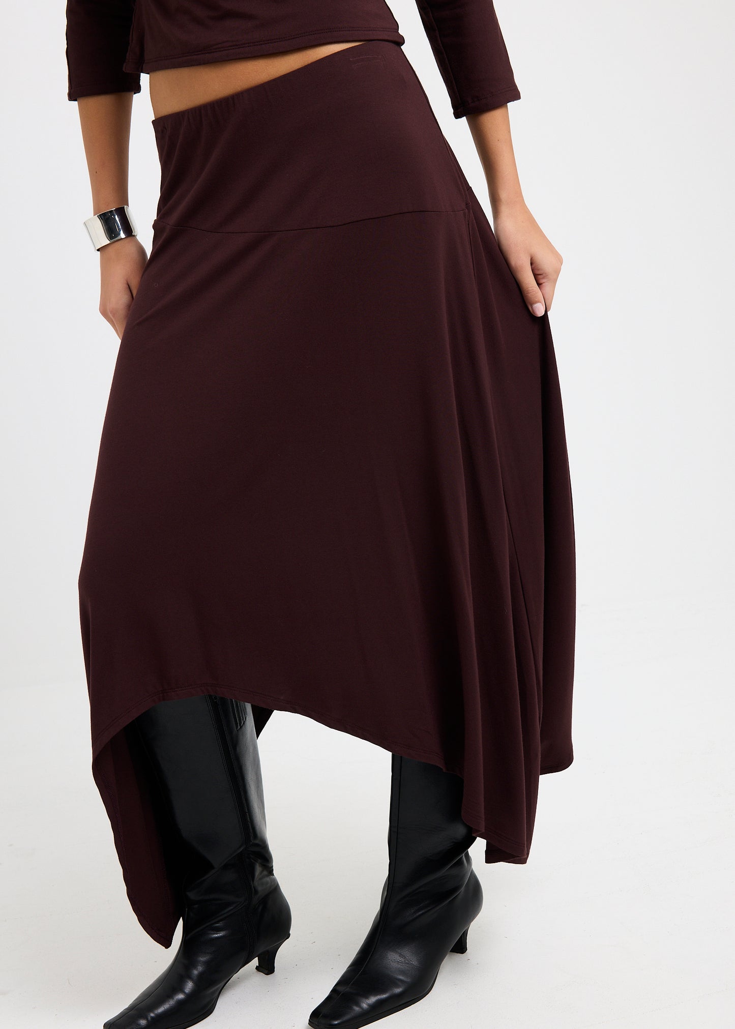 Sage Handkerchief Maxi Skirt