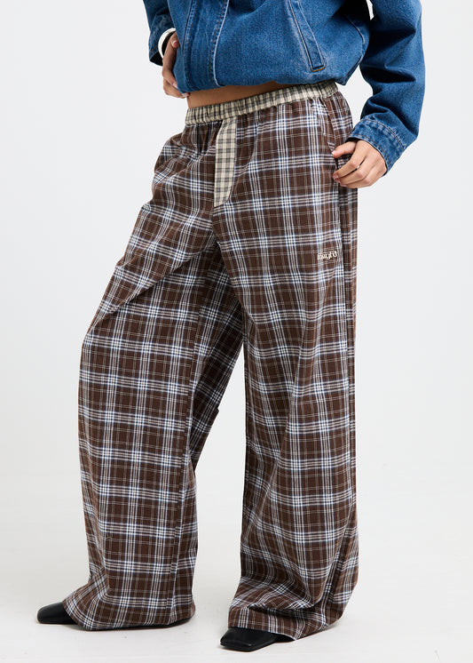 Edith Check Pants BROWN CHECK