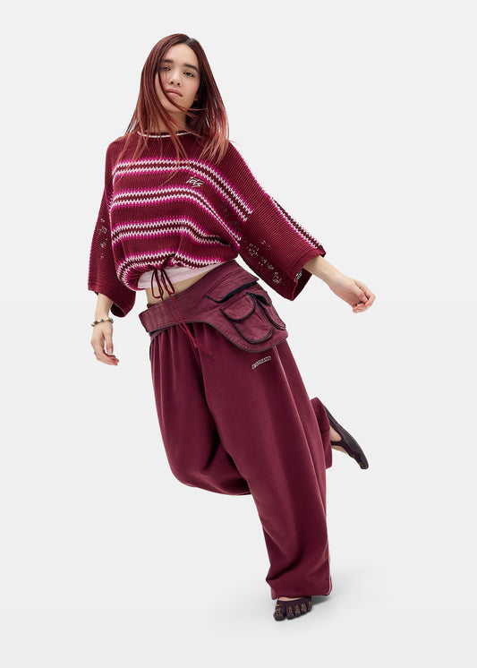 Harri Wide Leg Jogger Pants BURGUNDY-6625
