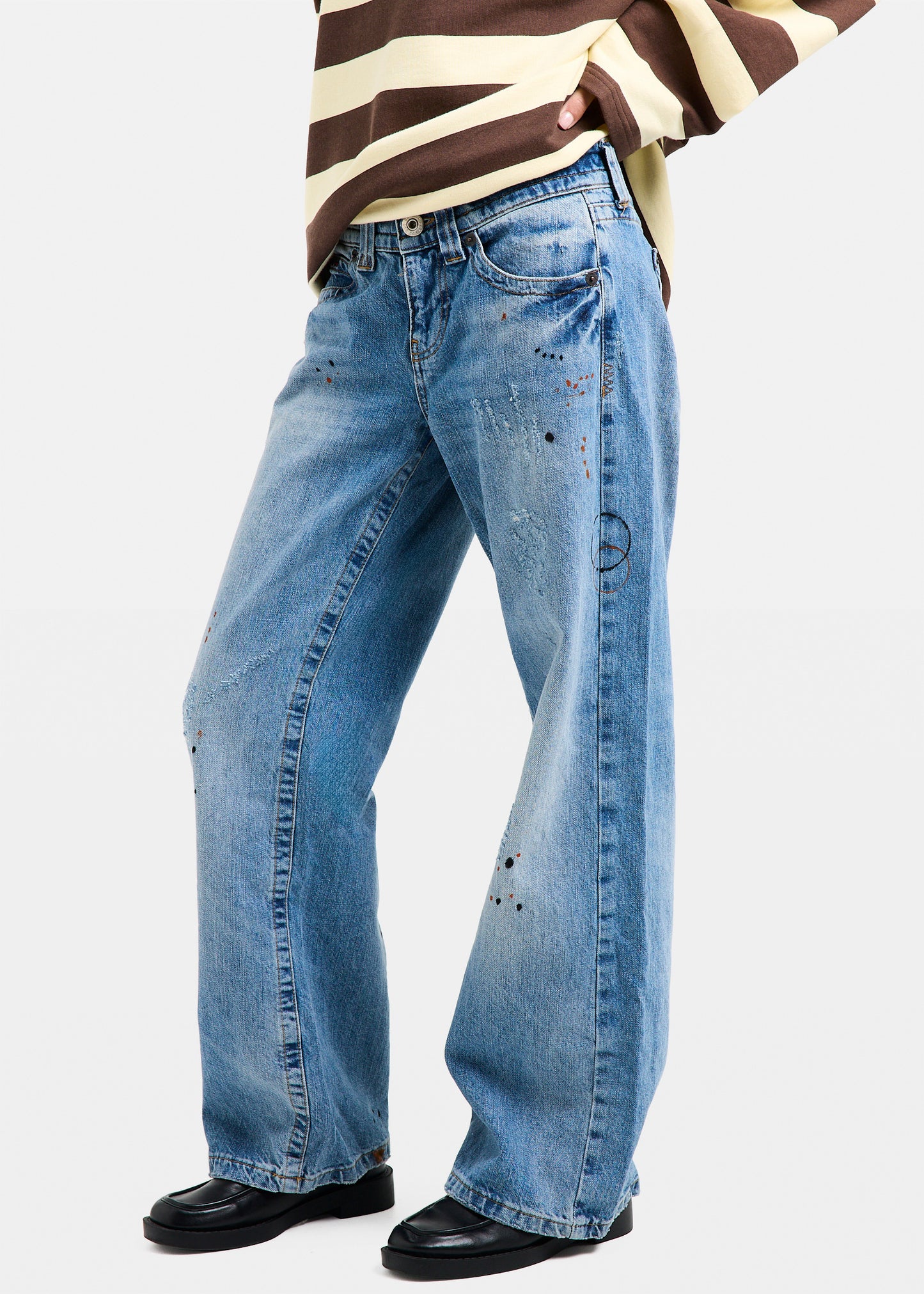 BDG Kayla Paint Splatter Low-Rise Denim Jeans