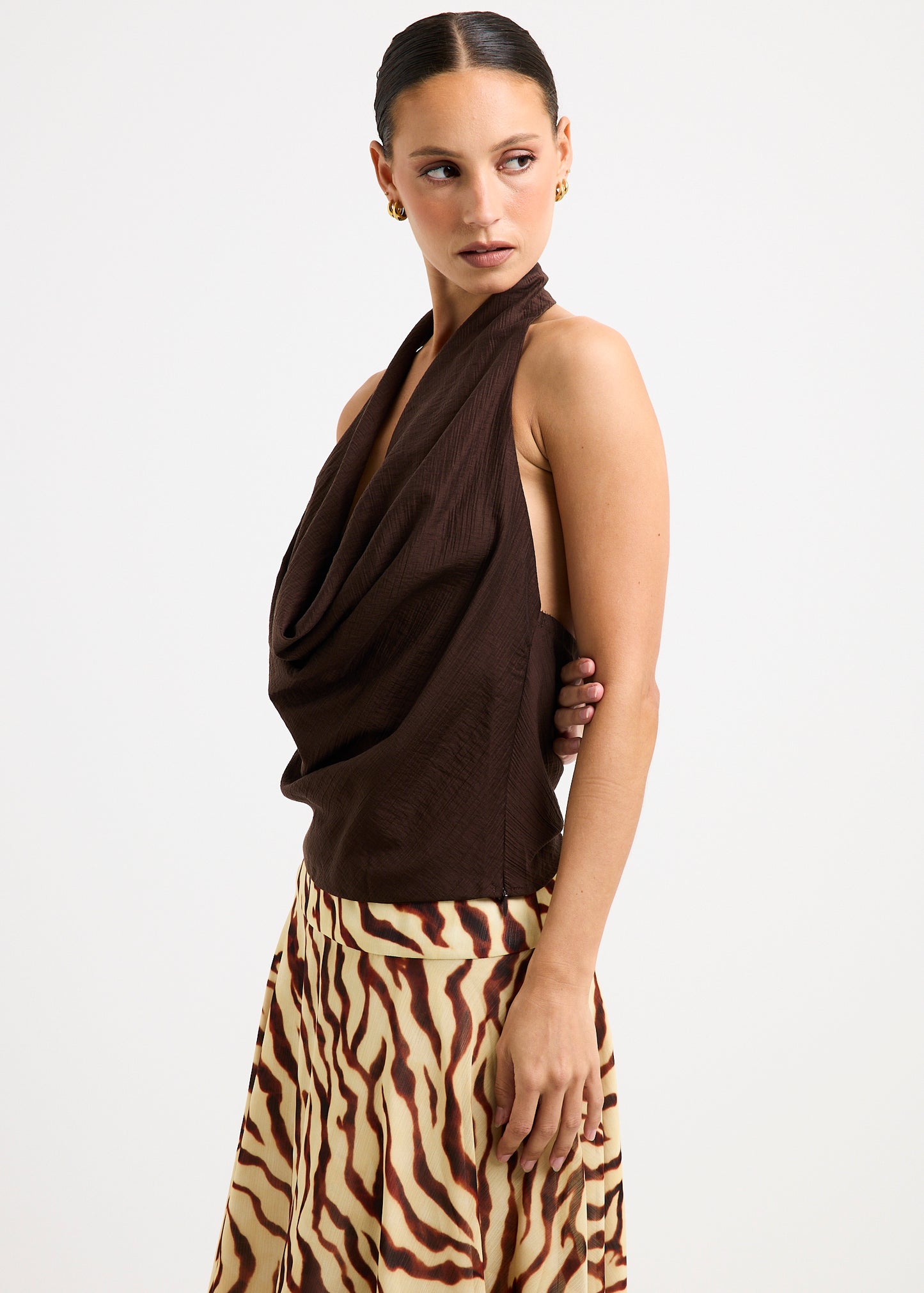 Skye Plunge Cowl Top