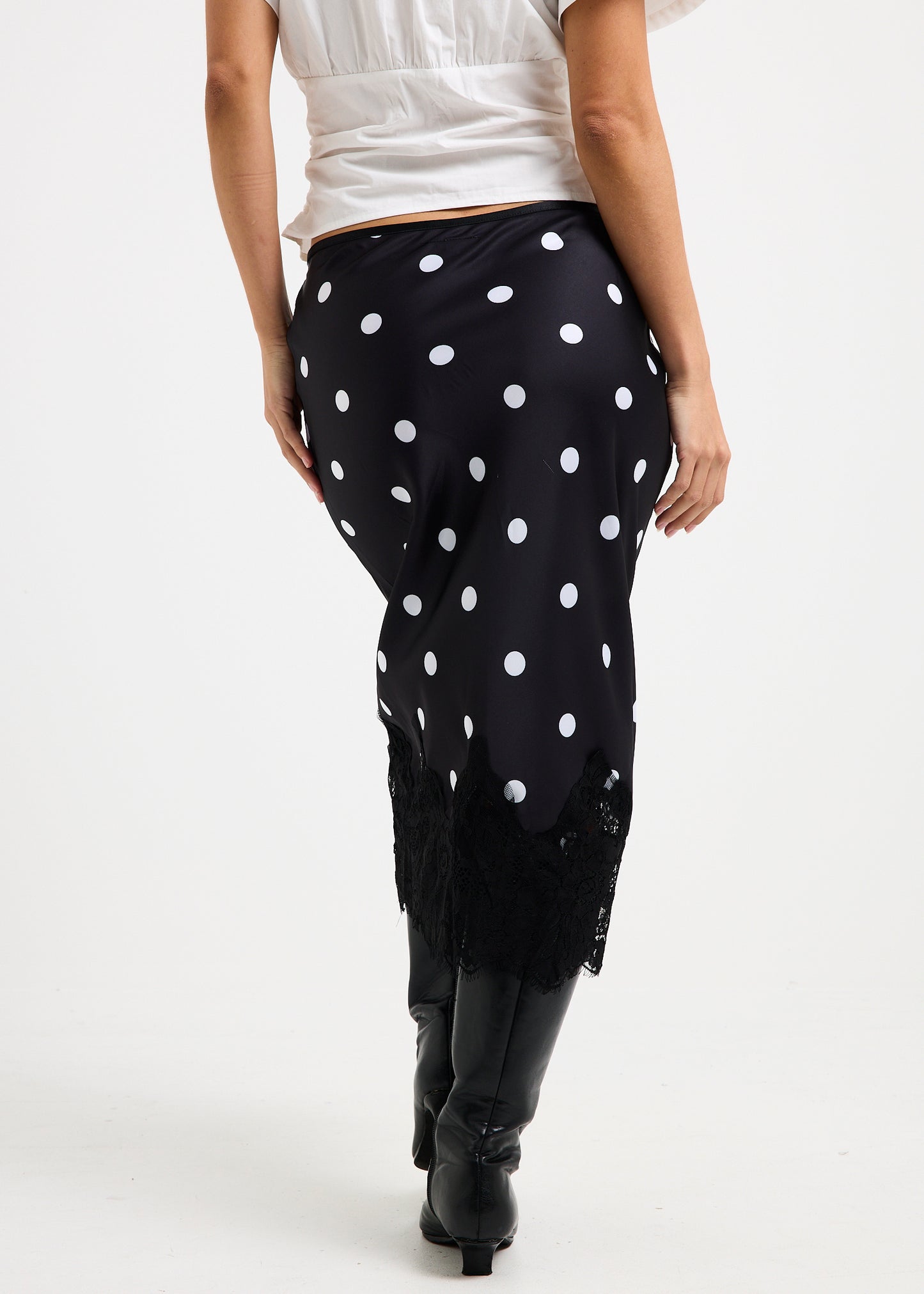 Diana Spot Lace Trim Skirt