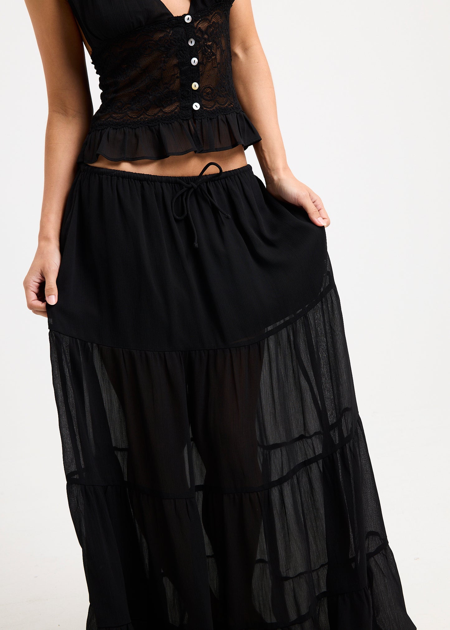 Narissa Ruffle Maxi Skirt