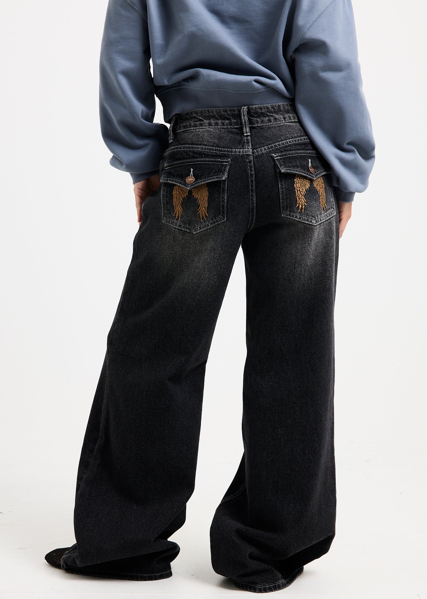 Cindy Low Wide Denim Jeans