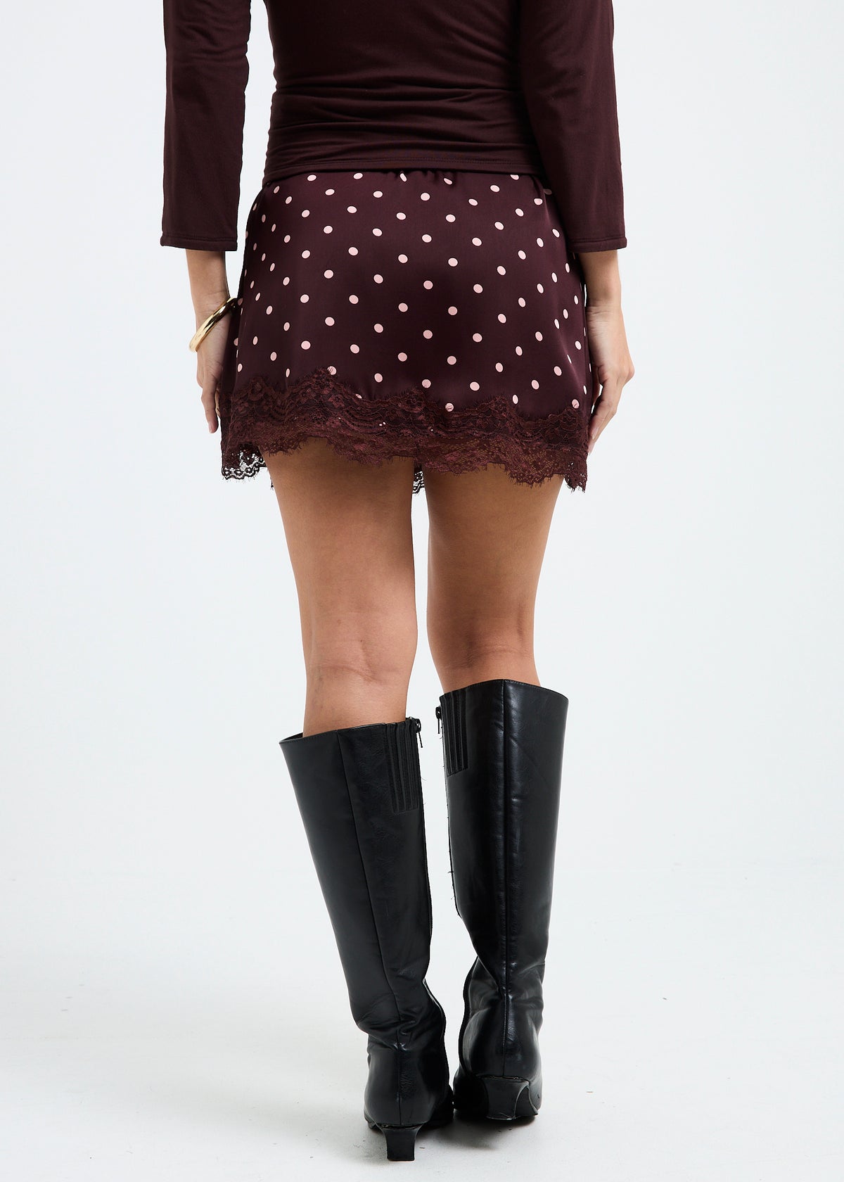 Lola Polka Lace Mini Skirt