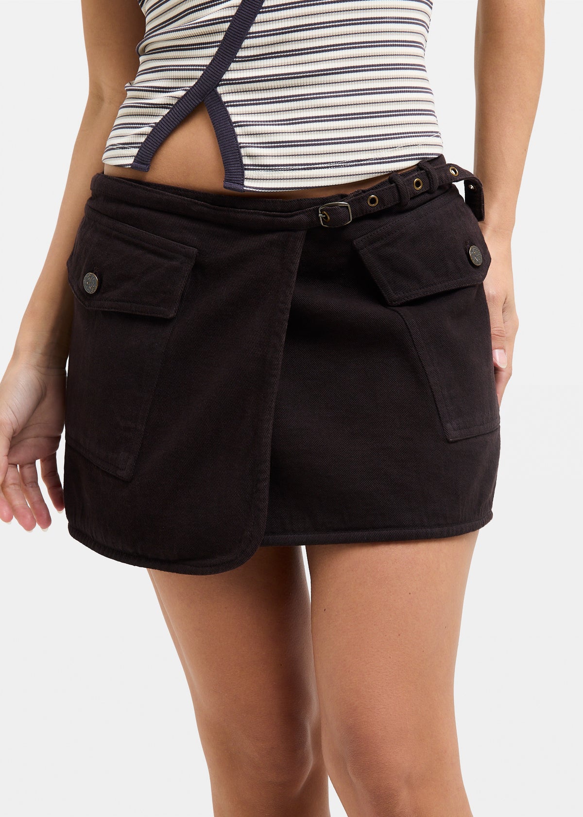 Latoia Belted Micro Mini Skirt