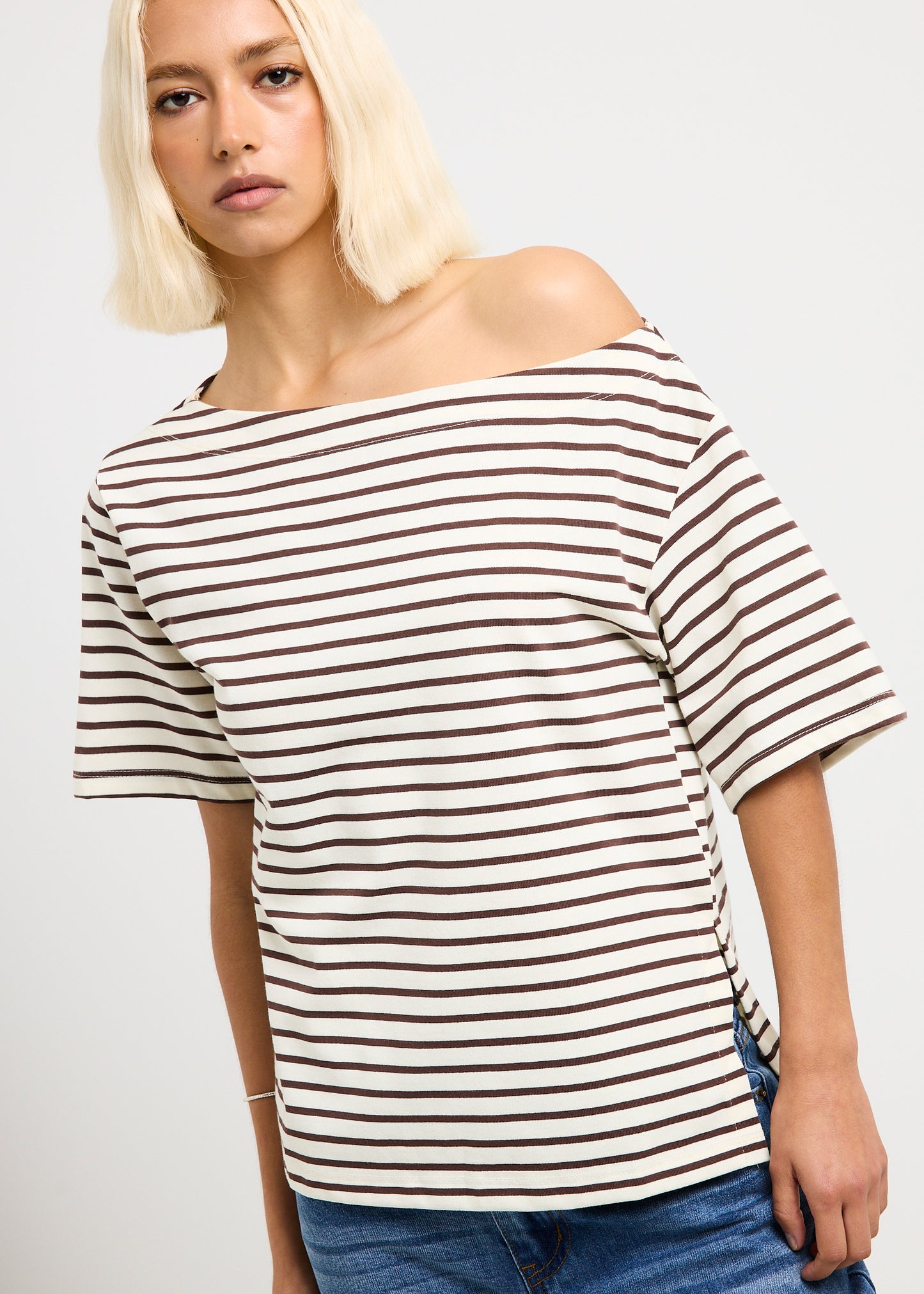 Amber Asymmetric Stripe Top