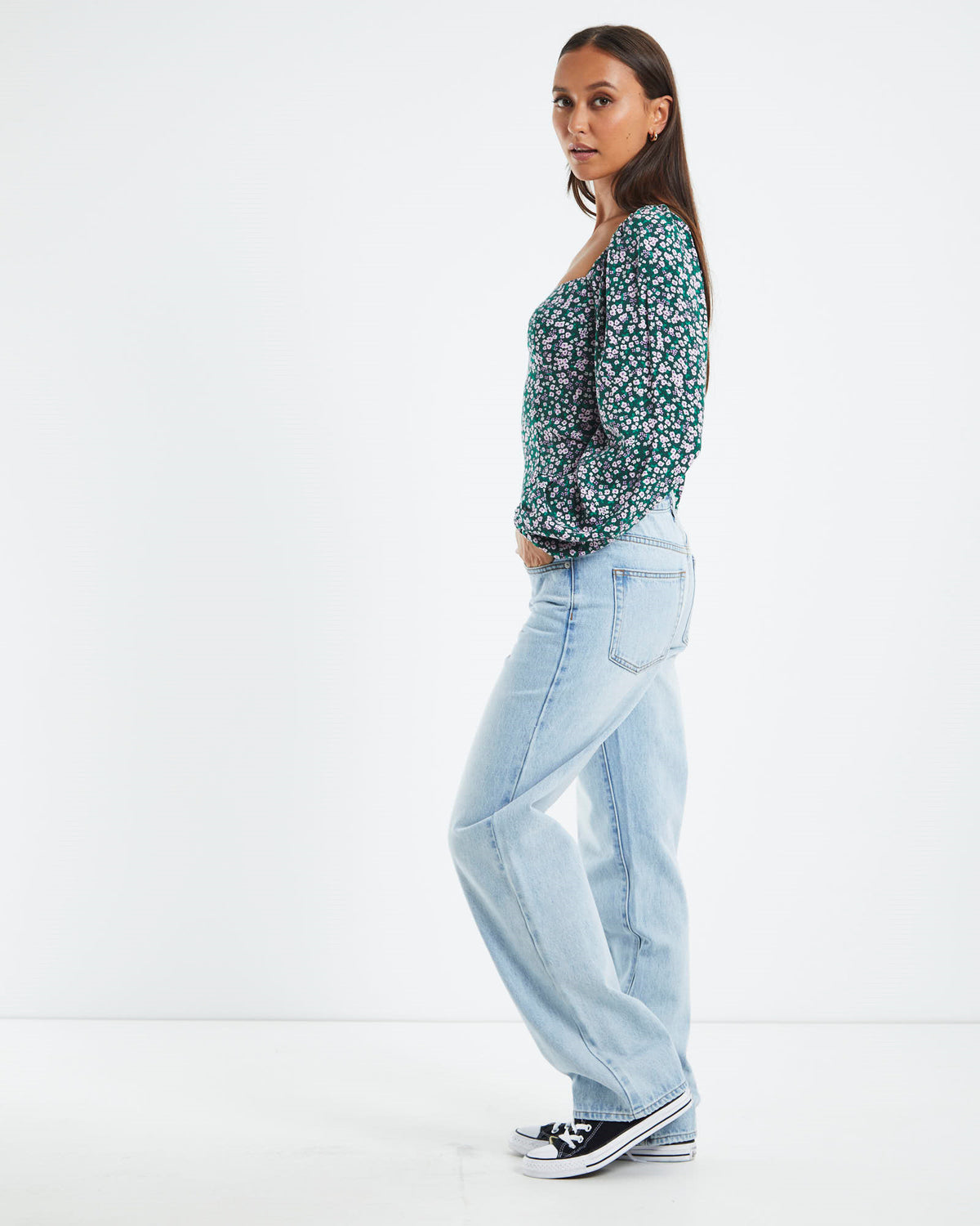 Amelie Meadow Sweet Shirred Back Top Floral