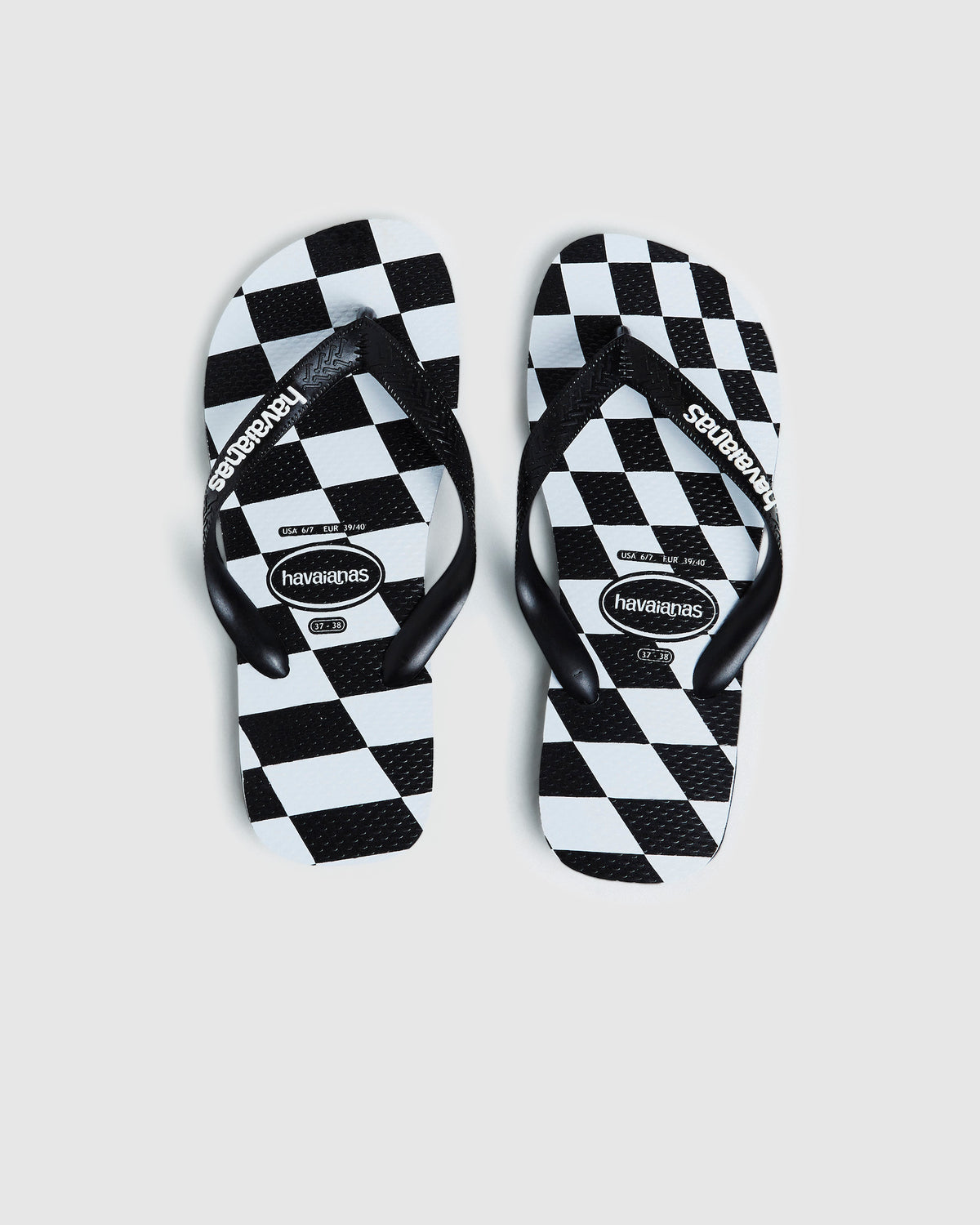 Top Distorted Check Thongs Black/White ASSORTED