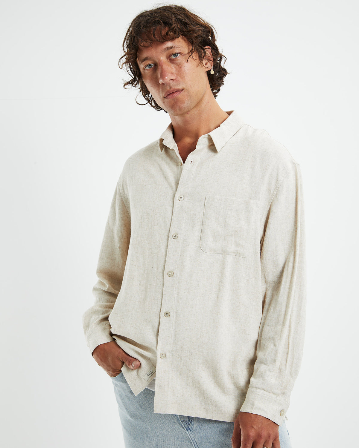 Harrison Linen Long Sleeve Shirt Natural NATURAL