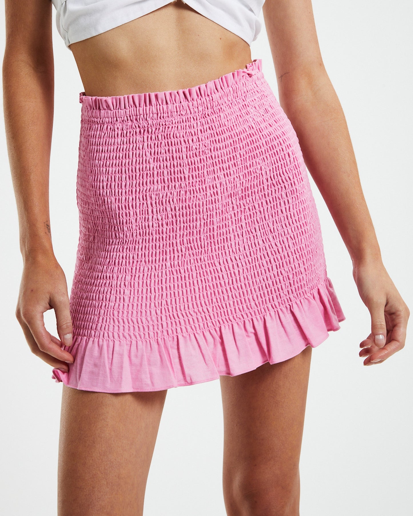 Positano Shirred Tube Skirt Pink