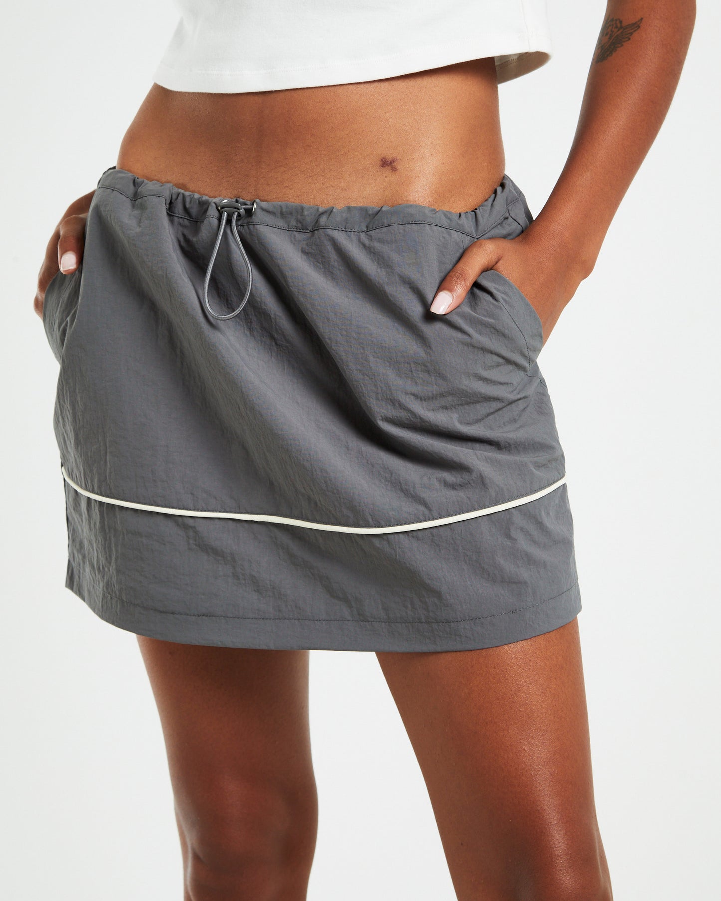 Iggy Parachute Mini Skirt Grey