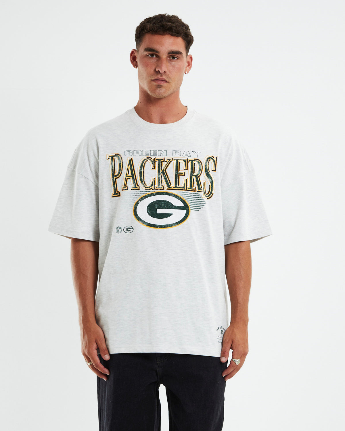 Underscored OS T-Shirt Green Bay Packers White Marle WHITE