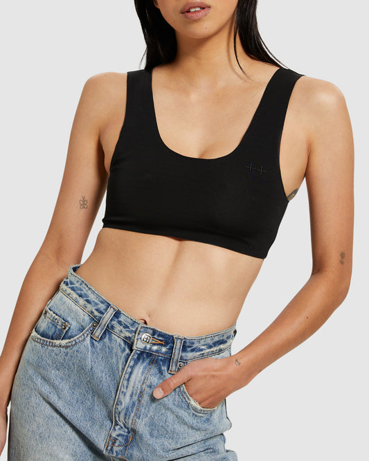 Bodkon Crop Tank Top Black BLACK