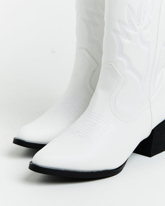 Ranger Cowboy Boot in White WHITE