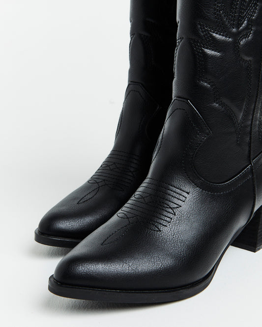 Ranger Cowboy Boot in Black BLACK