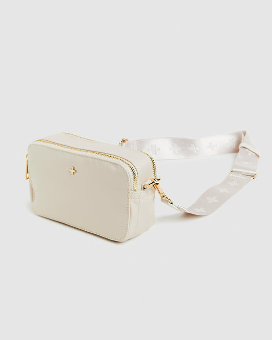 Laroi Cross Body Bag in Bisque Nylon Gold NATURAL