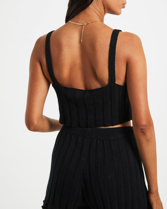 Knit Tank Top in Black BLACK