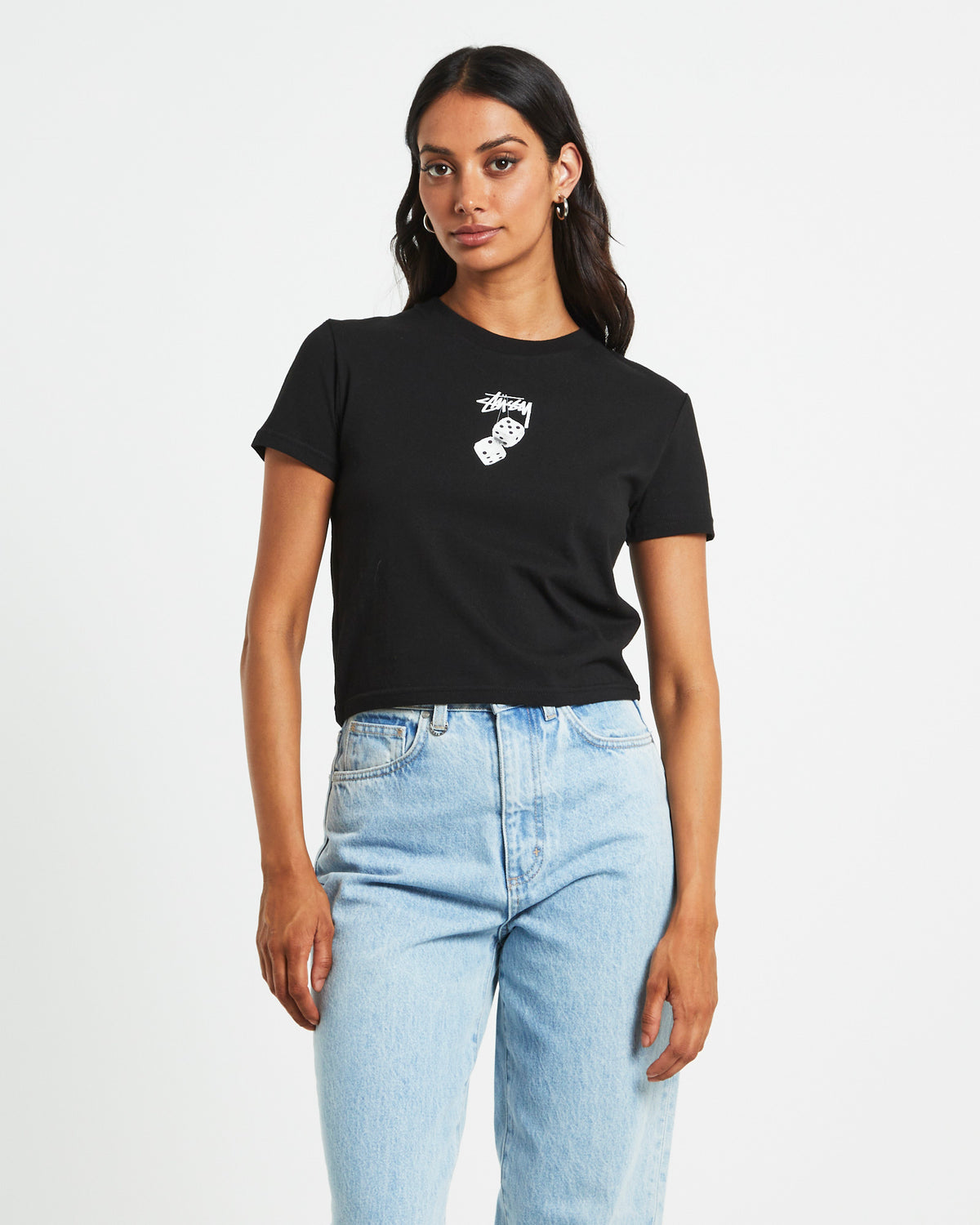 Fuzzy Dice Slim Tee in Black BLACK