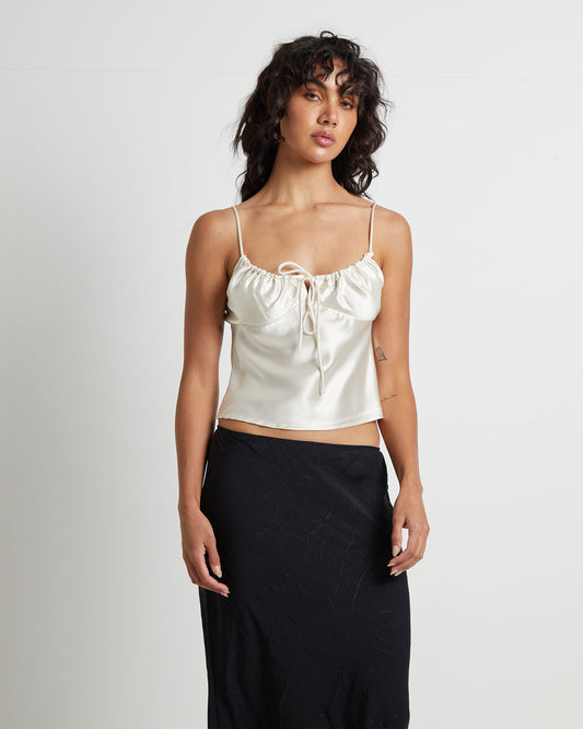 Ruby Romantic Slip Top in Ivory IVORY