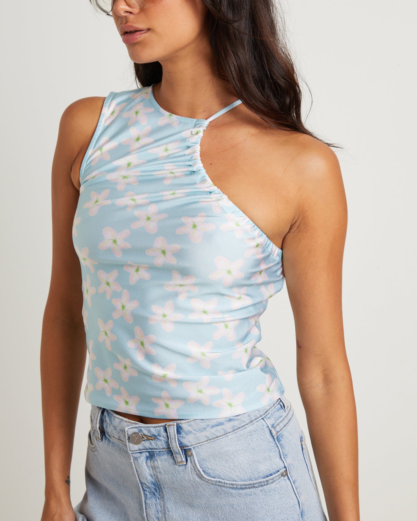 Ponju Pots Top in Malibu Blue