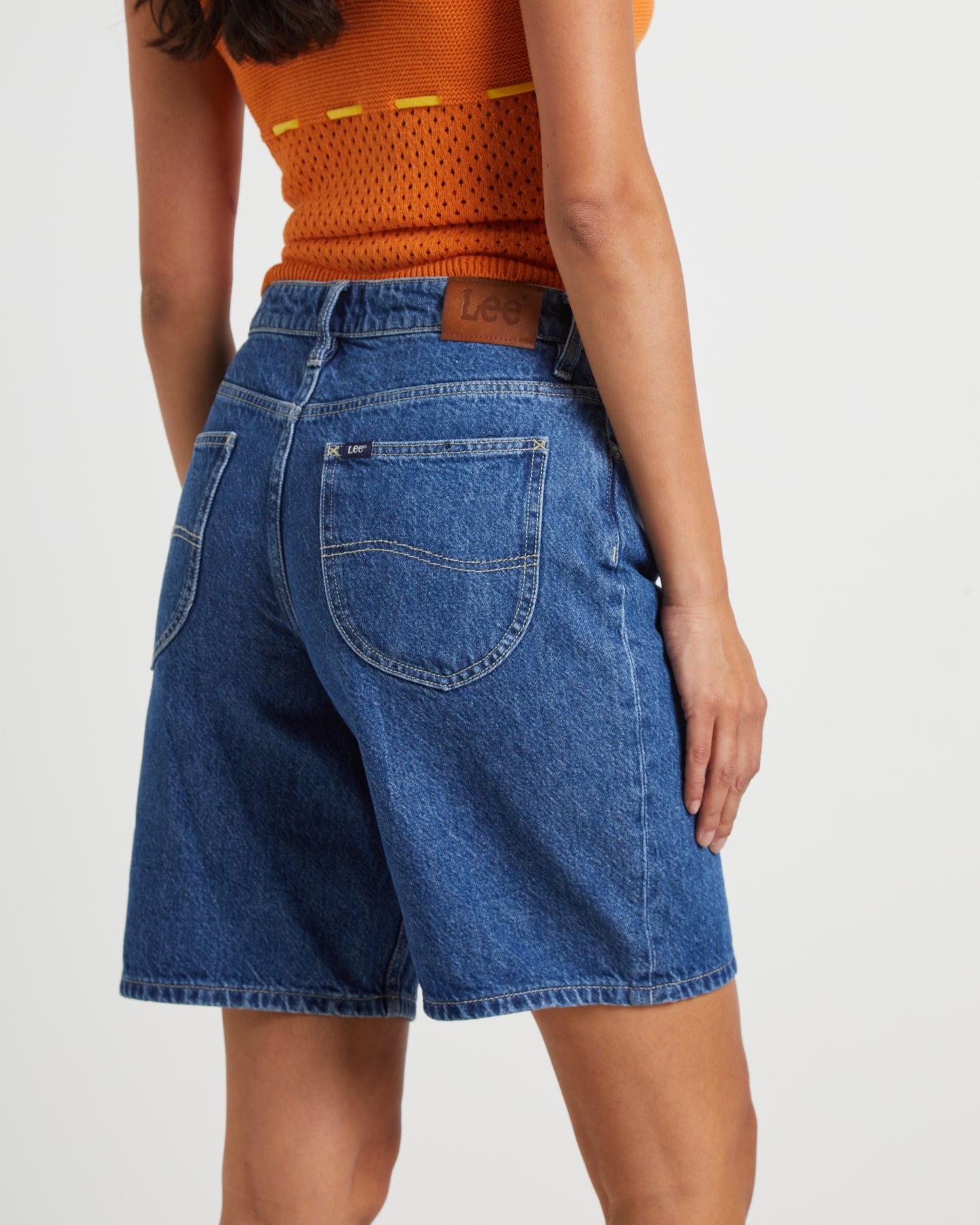 90s Mid Baggy Denim Shorts in Bronx Blue