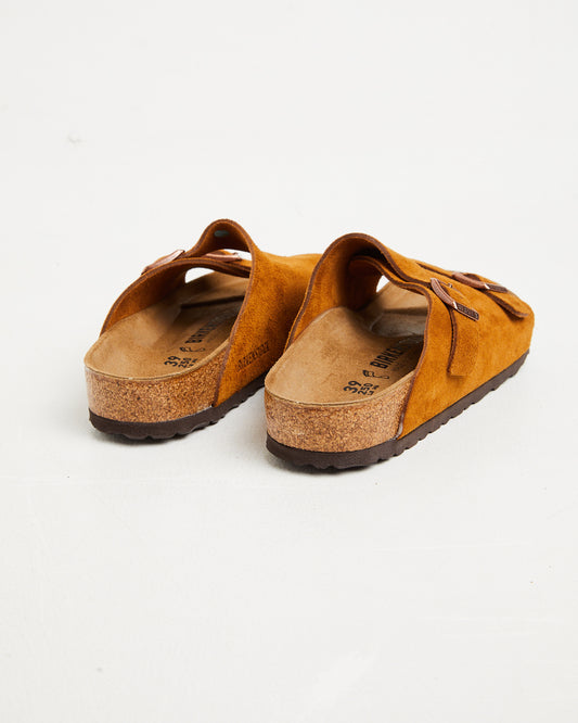 Zurich Regular Leather Suede Sandals in Mink MINK