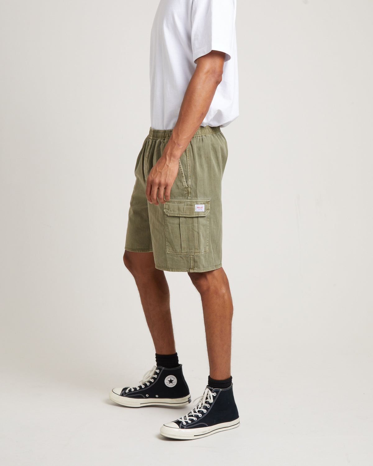 PADOLA Short Homme Lin Coton Bermuda 4 Poches - Taille Élastique Cordon, Short Été Plage Cargo Décontracté