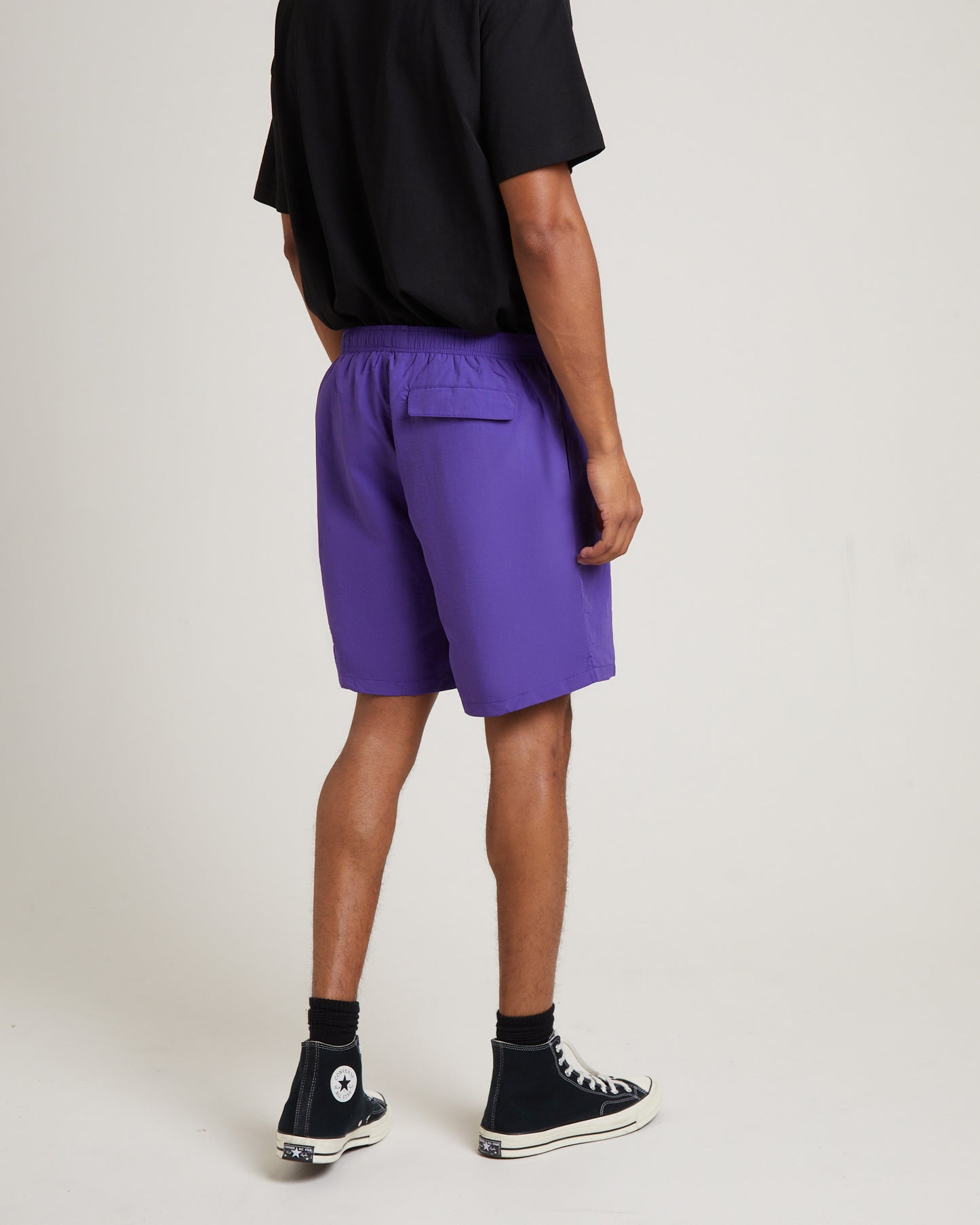 Stussy Big Stock Nylon Shorts in Purple