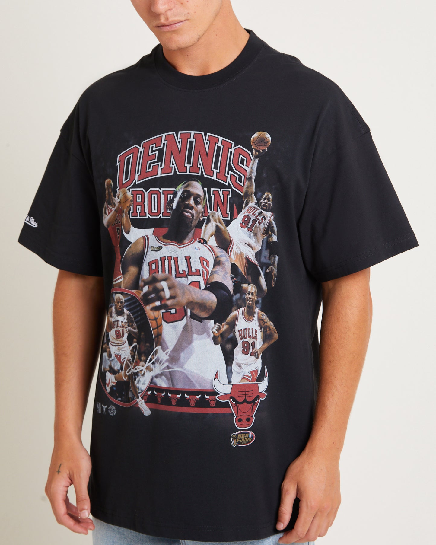 Rodman Photo Short Sleeve T-Shirt in Faded Black