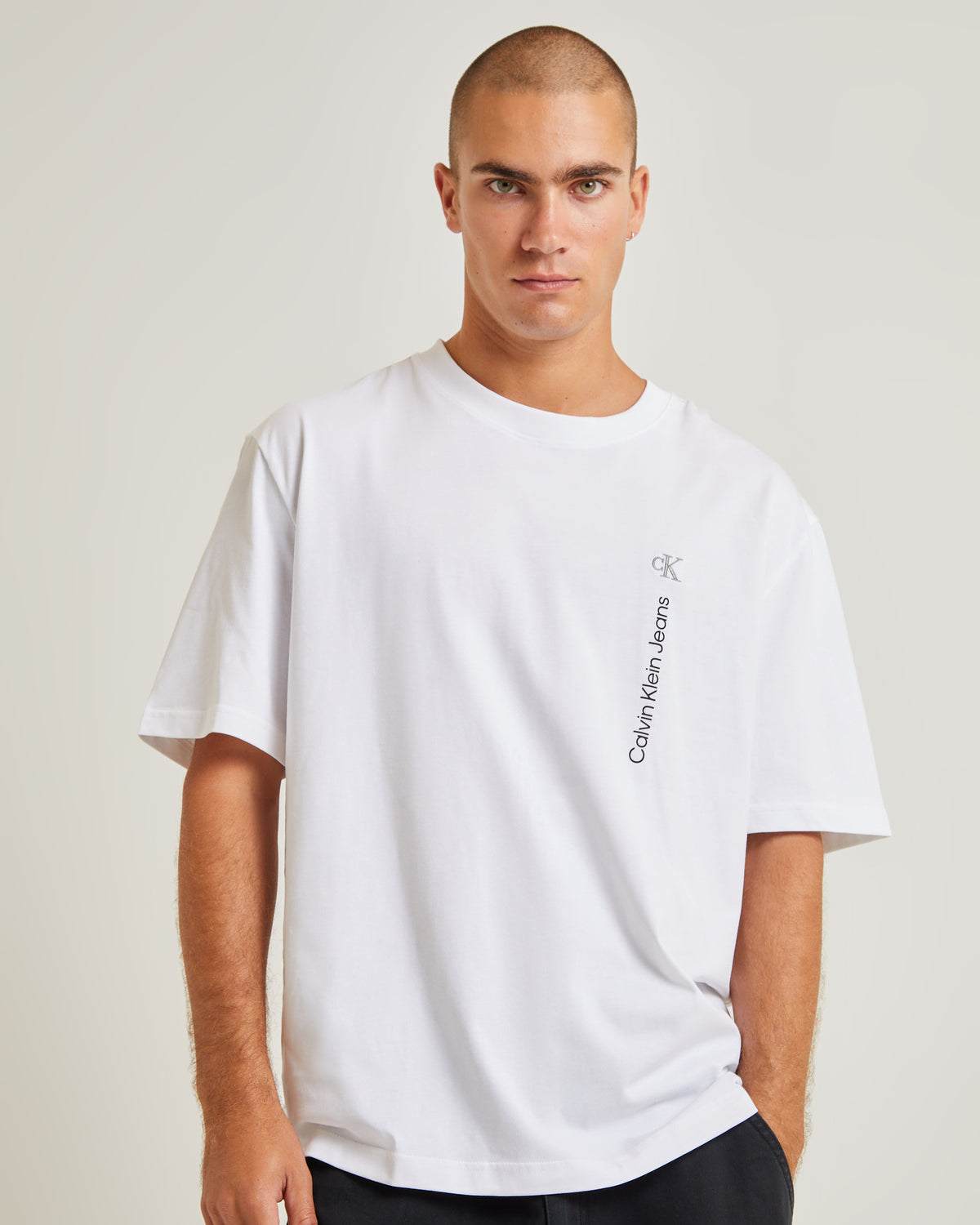 Vertical Institutional Short Sleeve T-Shirt BRIGHT WHITE
