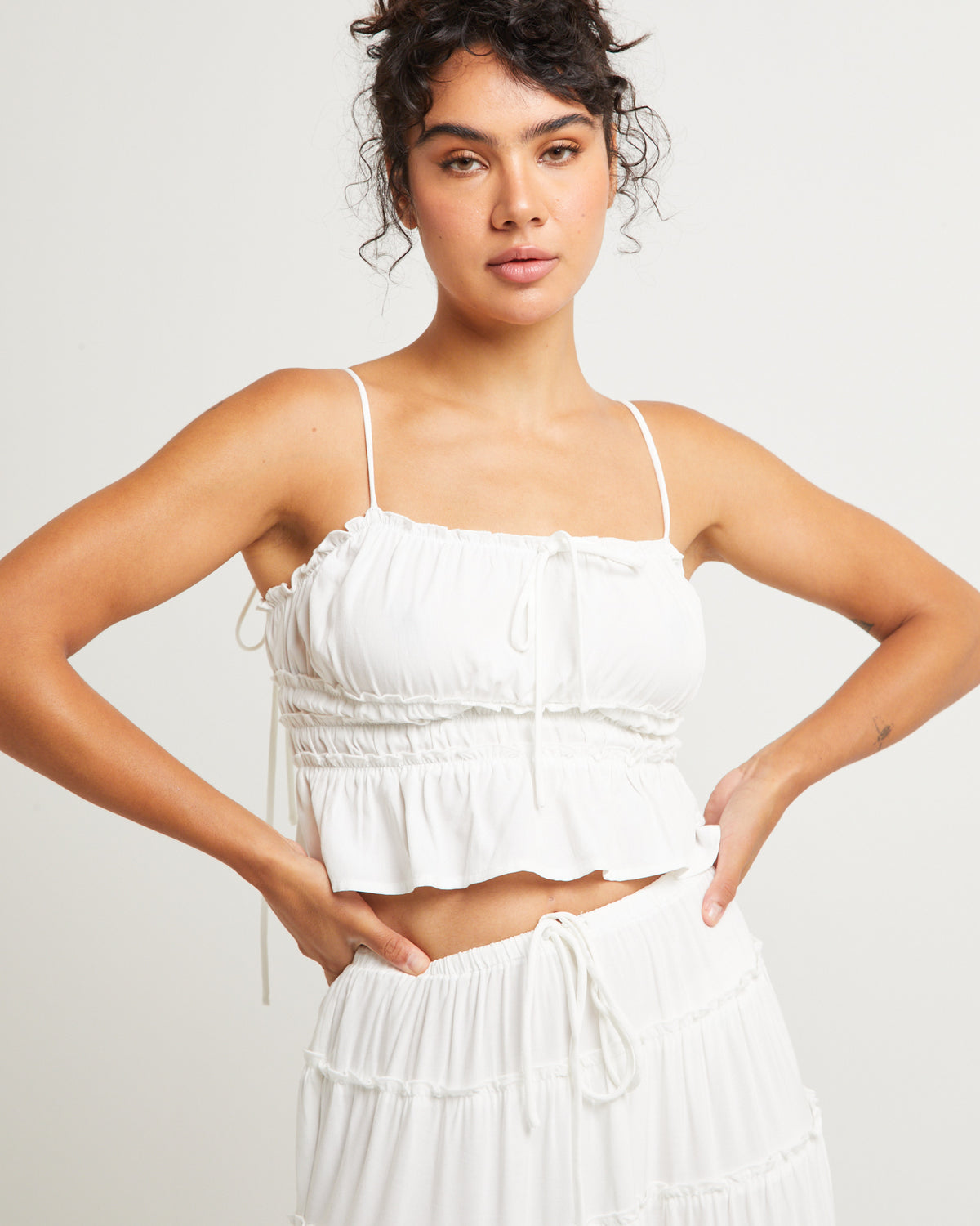 Sereno Peplum Top WHITE
